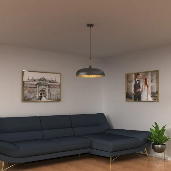 Brilagi - Csillár zsinóron ABRAHAM 1xE27/60W/230V átm. 45 cm fekete