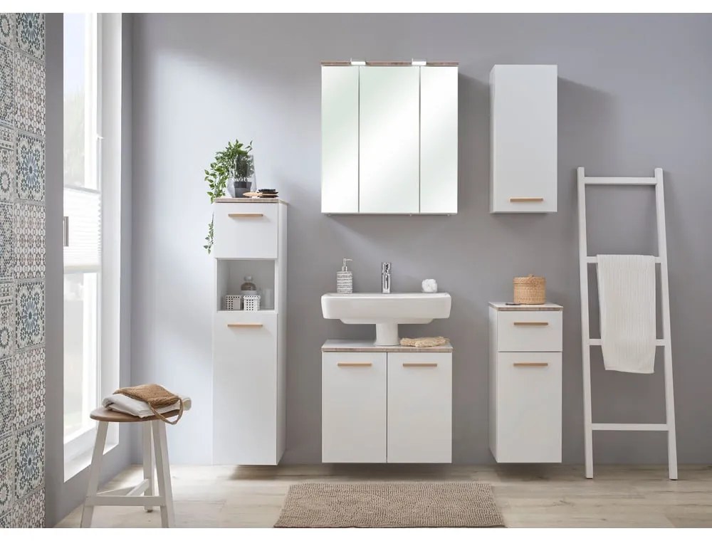 Fehér függő fürdőszoba szekrény 30x72 cm Set 931 - Pelipal