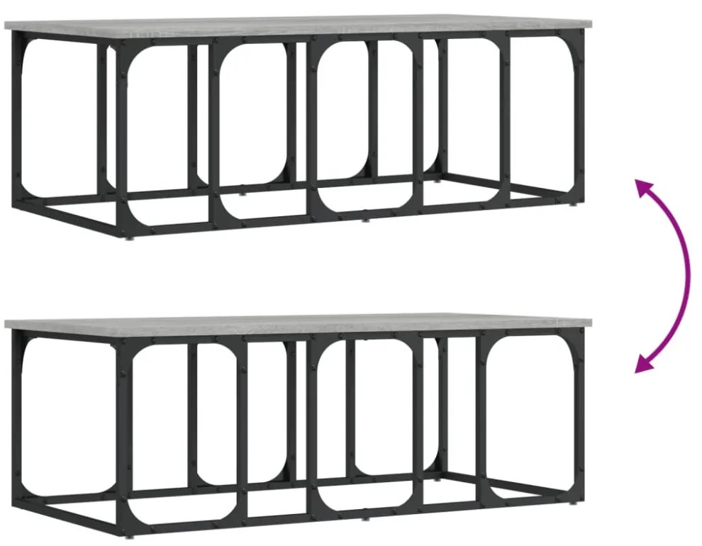 szürke sonoma színű szerelt fa dohányzóasztal 100x50x35,5 cm