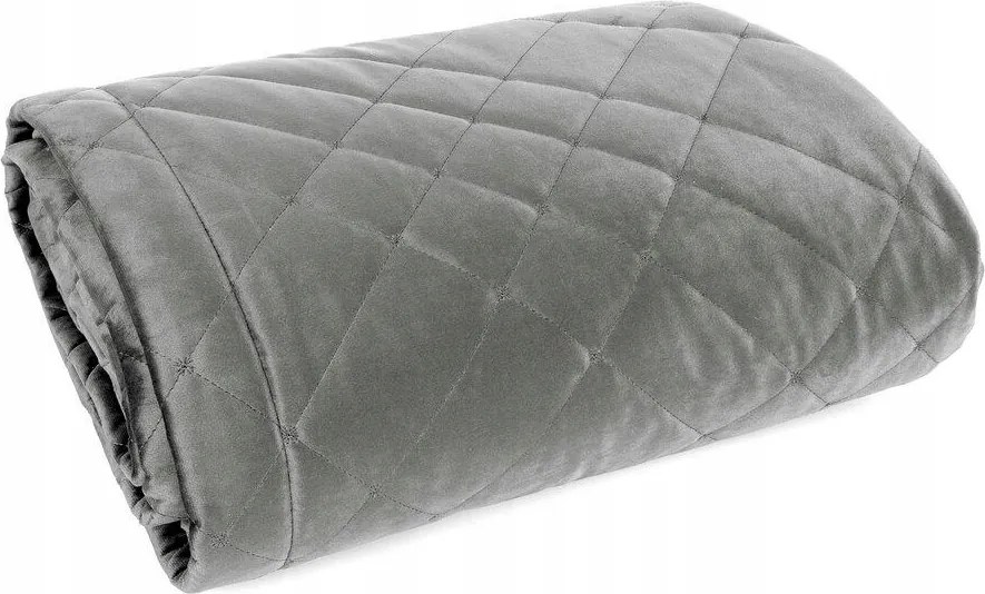 Bársony ágytakaró RIA6 200x220 cm ezüst steppelt ágytakaró kanapéra