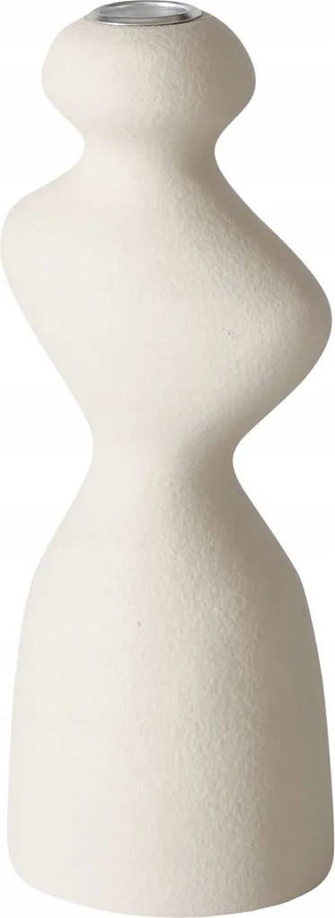 Kerámia Gyertyatartó Fehér Szabálytalan Alakú 22 CM Kúpos Gyertyákhoz