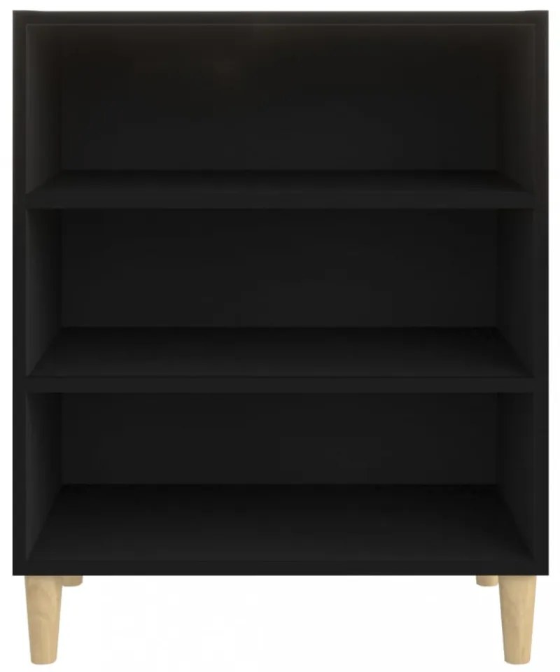 fekete forgácslap tálalószekrény 57 x 35 x 70 cm