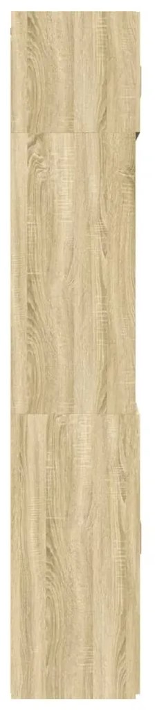 sonoma tölgy színű szerelt fa tárolószekrény 70 x 42,5 x 225 cm