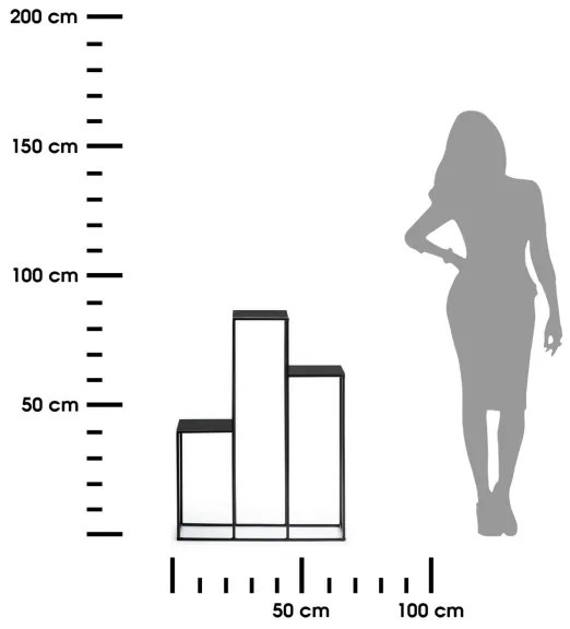 Virágállvány 80x60 cm fekete