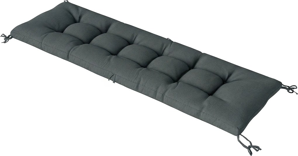 Outsunny raklappárna — levehető ülőpárna rögzítő pántokkal legtöbb nyugágyhoz, 198 x 65 x 13 cm — sötétszürke | Aosom