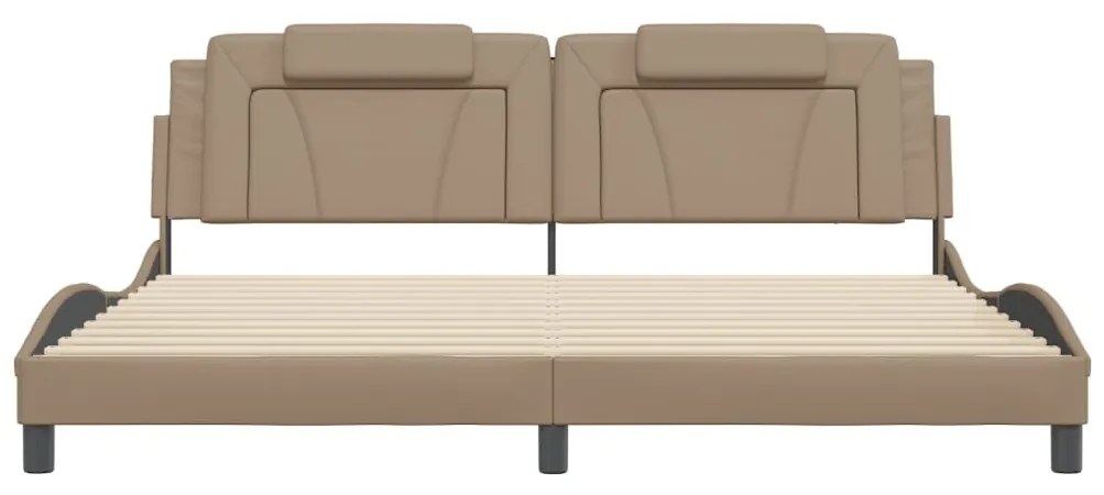 cappuccino színű ágykeret Viana LED-ekkel matrac nélkül 200 x 200 cm