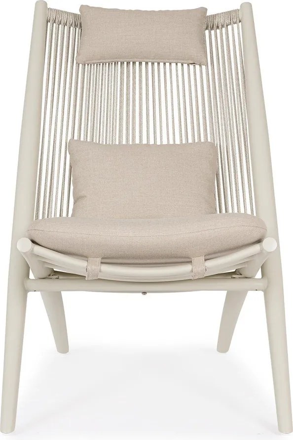 Bézs fém kerti fotel Aloha – Bizzotto