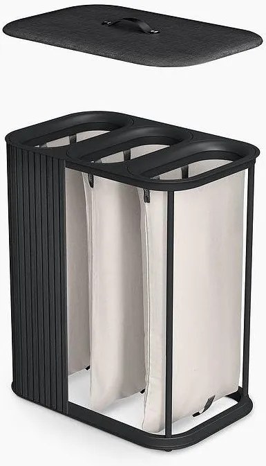 Fekete bambusz szennyeskosár 3x30 l Tota Trio Luxe – Joseph Joseph