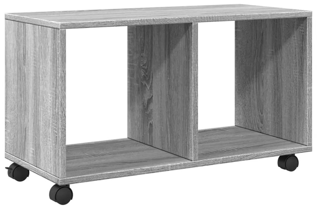 szürke sonoma színű szerelt fa görgős szekrény 72x33x42,5 cm