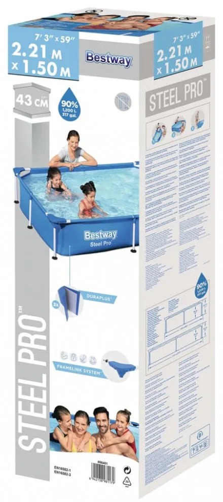 Bestway Steel Pro úszómedence 221 x 150 x 43 cm