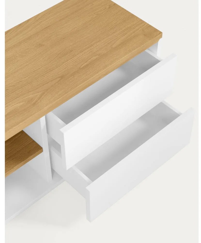 Fehér TV-állvány 200x44 cm Abilen – Kave Home