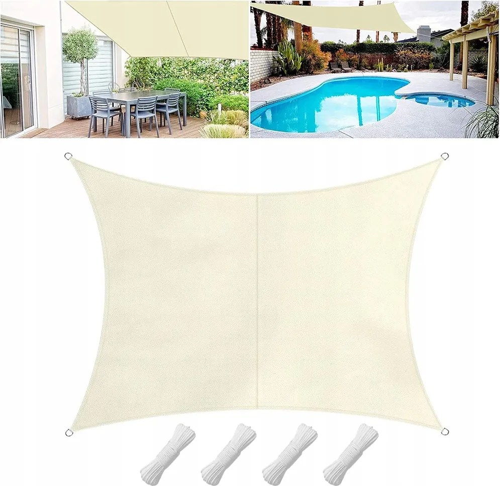Napvitorla Vízálló Terasz Napellenző 4x5 m téglalap alakú Új