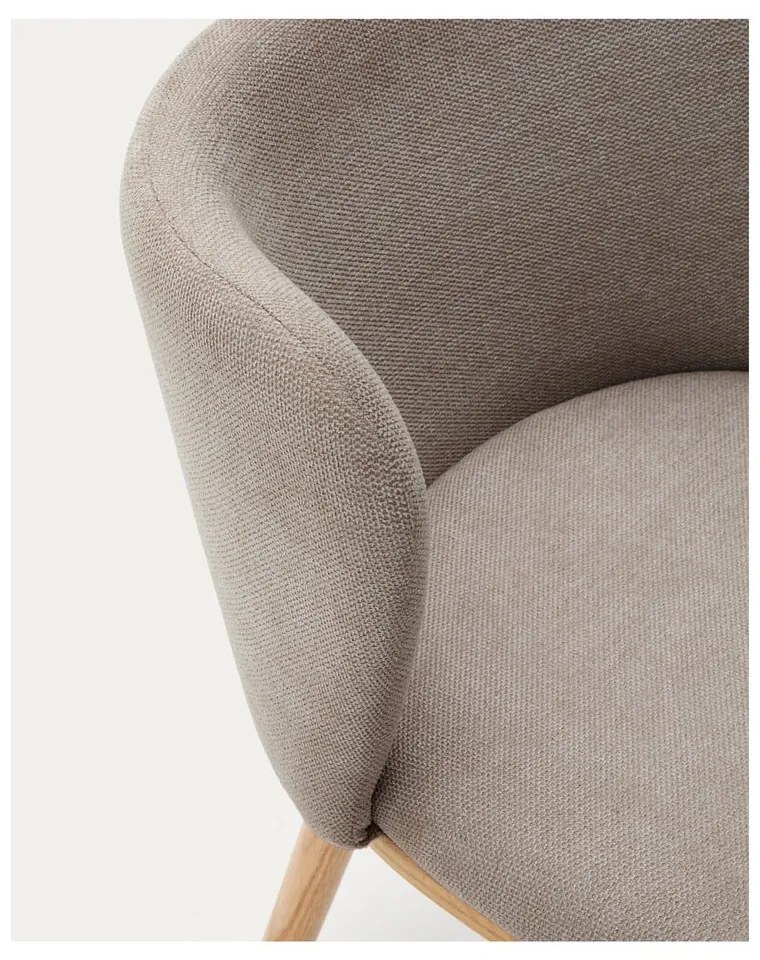 Világosbarna kárpitozott étkezőfotel Ciselia – Kave Home