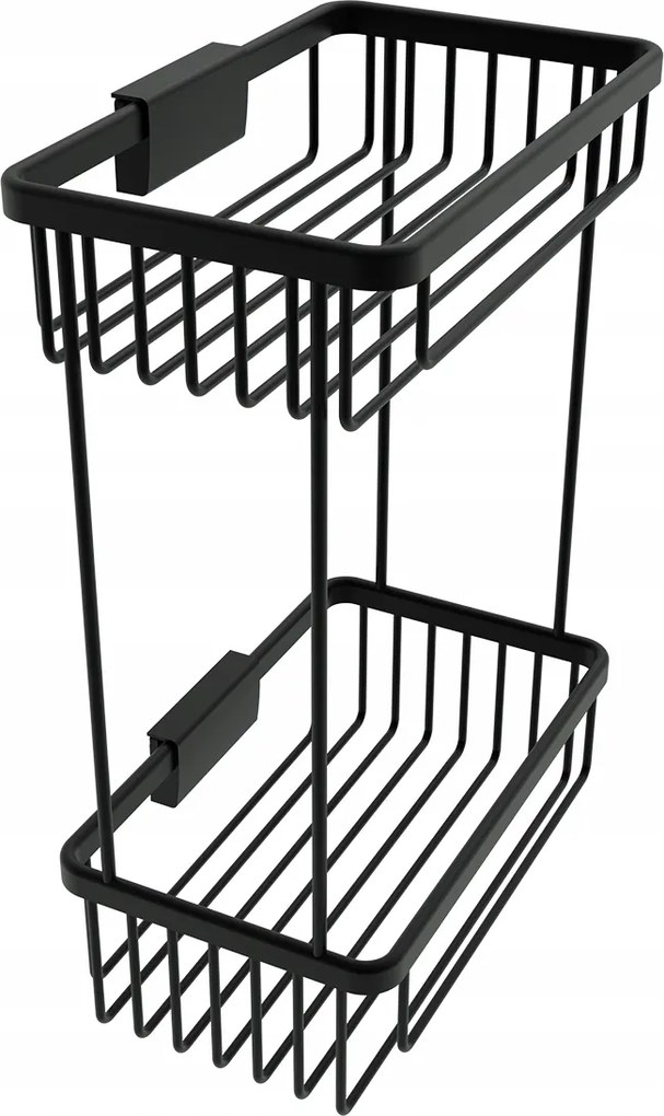 Nimco Kibo fekete drótpolc, nem csak zuhanyzóba, kétszintes Ki-14017D-90