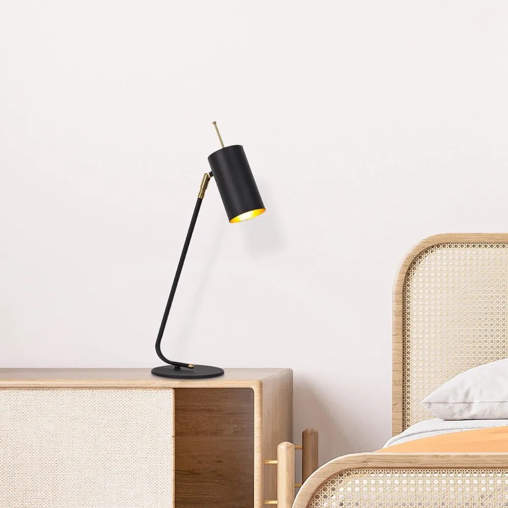 Fekete-aranyszínű asztali lámpa fém búrával (magasság 55 cm) Sivani – Opviq lights