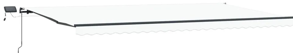 Kézi Behúzható Napellenző LED Fehér 600x300 cm