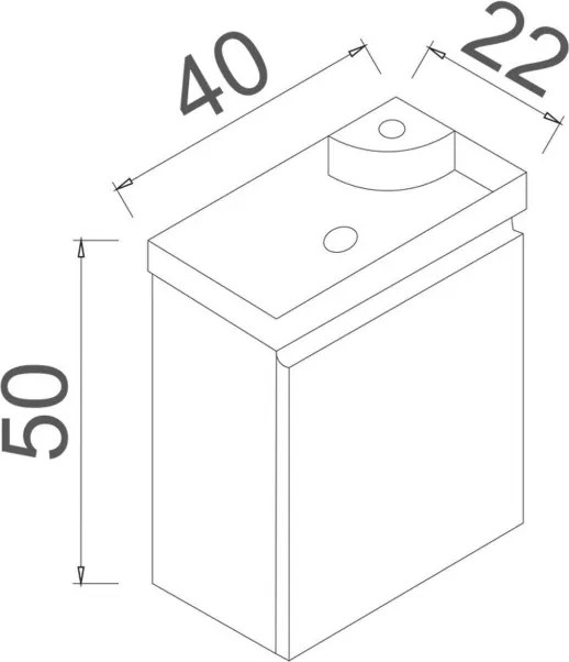 Ferla mosdószekrény, 40 cm – TR785PNC1370