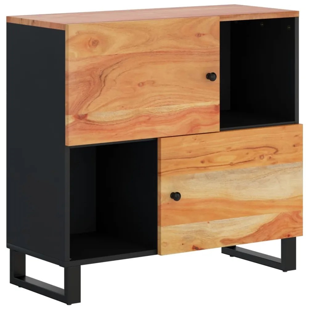 tömör akácfa tálalószekrény 2 ajtóval 80 x 33 x 75 cm