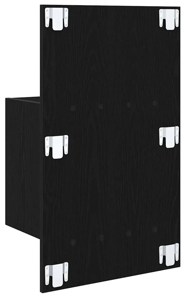 vidaXL Fali éjjeli szekrény 2 pcs Fekete tölgy 48,5 x 32,5 x 80 cm