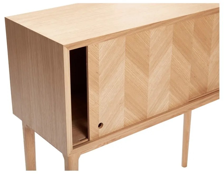 Herringbone tölgyfa komód, magasság 90 cm - Hübsch