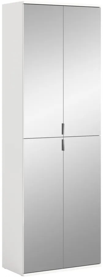 Project X 2 tükörajtós előszobai gardrób szekrény matt fehér