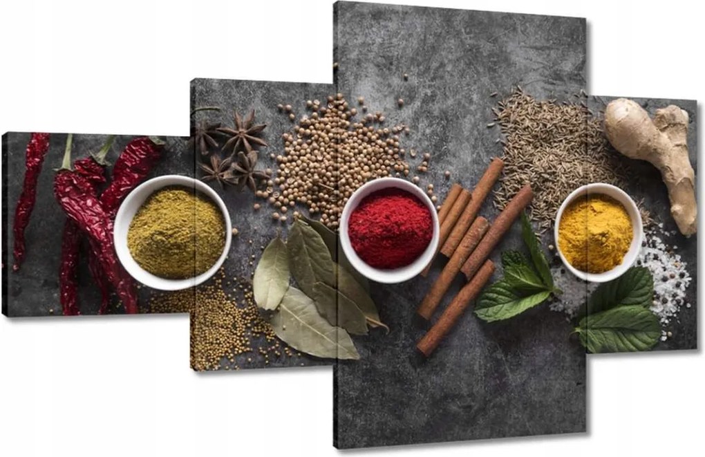 Festmények 130x80 Fűszer triptichon Hot