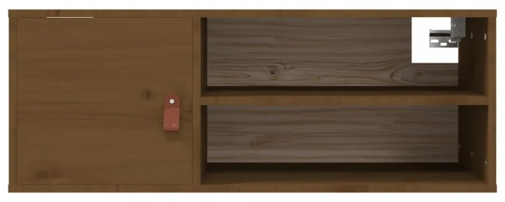 2 db mézbarna tömör fenyőfa faliszekrény 80 x 30 x 30 cm