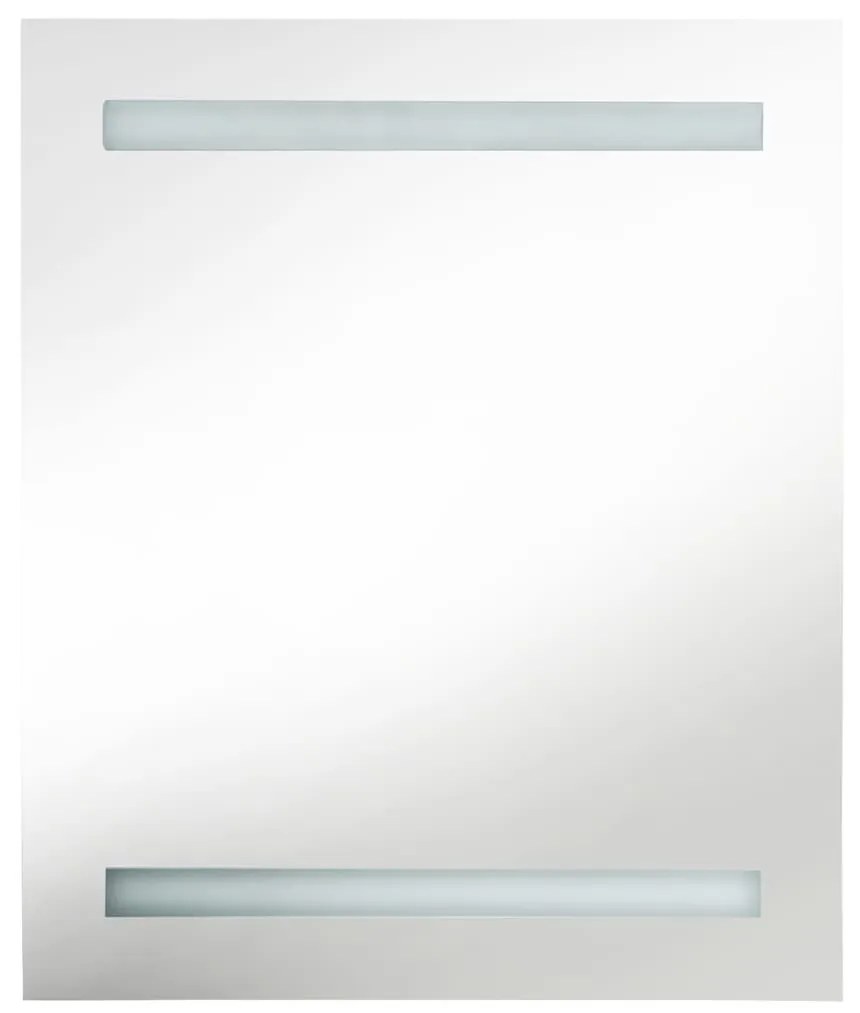 fényes fehér LED-es tükrös fürdőszobaszekrény 50 x 14 x 60 cm