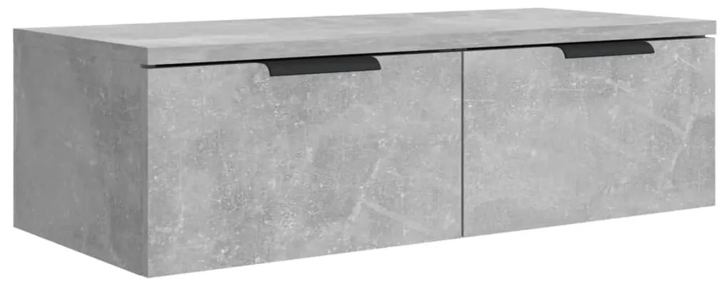 2 db betonszürke szerelt fa fali szekrény 68 x 30 x 20 cm