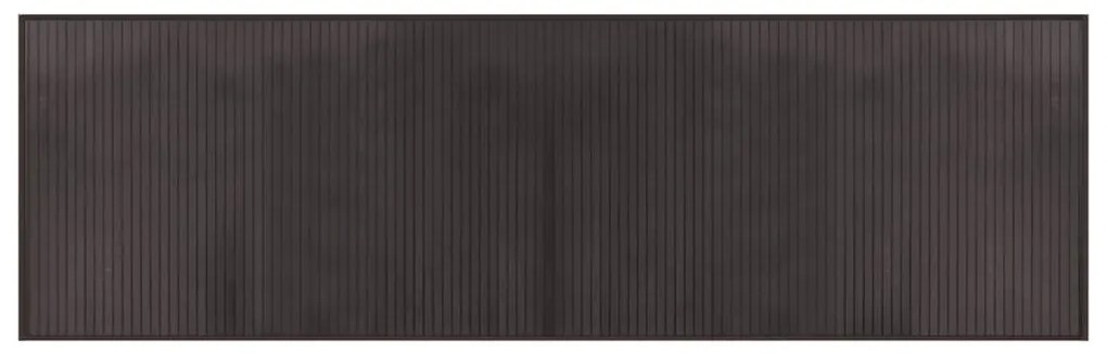 négyszögletű sötétbarna bambusz szőnyeg 60 x 200 cm