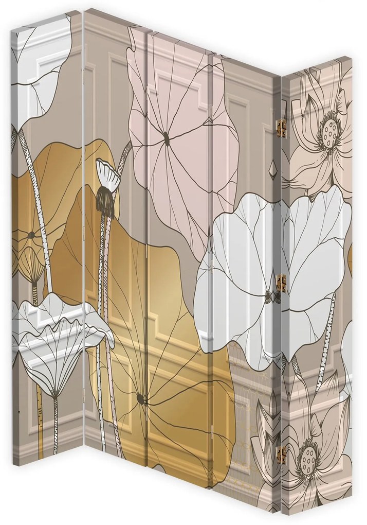 Gario Paraván Vintage virágok Méret: 180 x 170 cm, Kivitelezés: Forgó paraván 360°