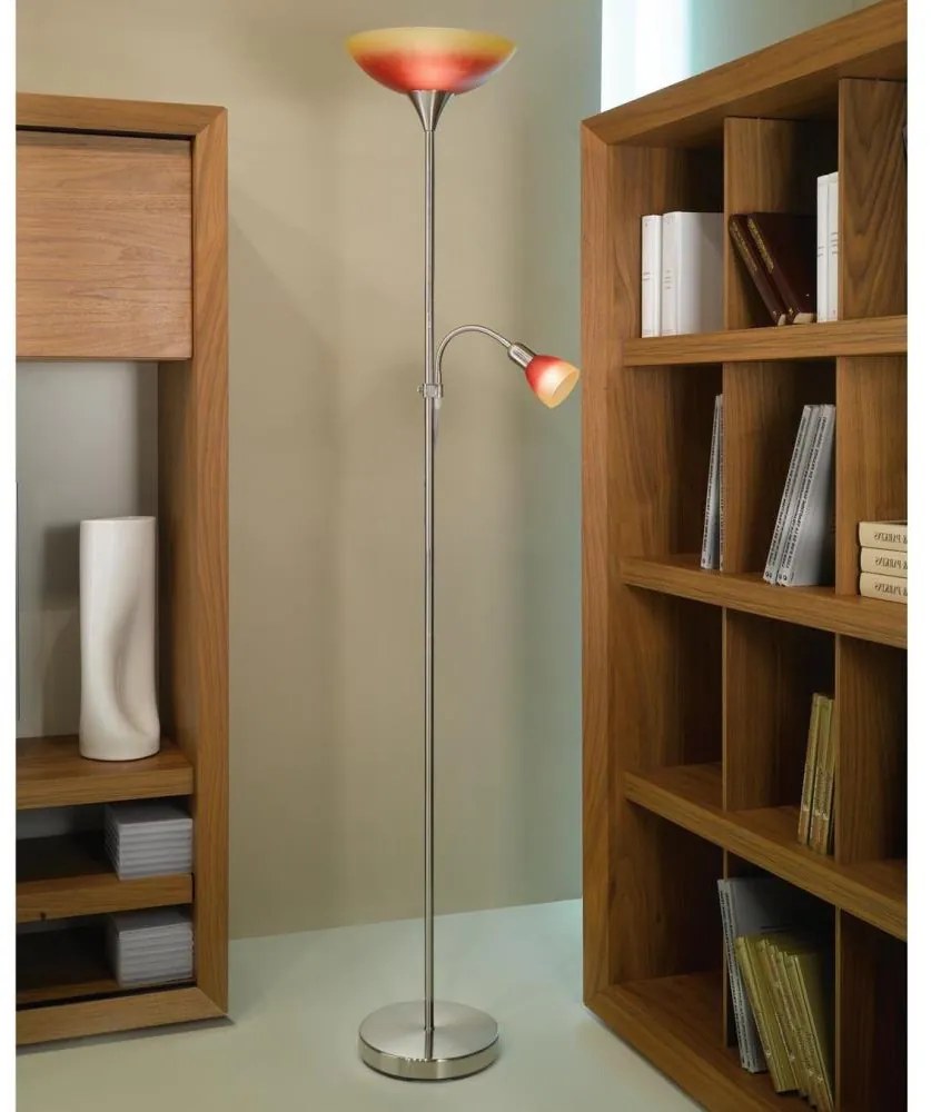 Eglo EGLO 86654 - UP 4 állólámpa 1xE27/100W+1xE14/25W matt nikkel/piros/narancs EG86654