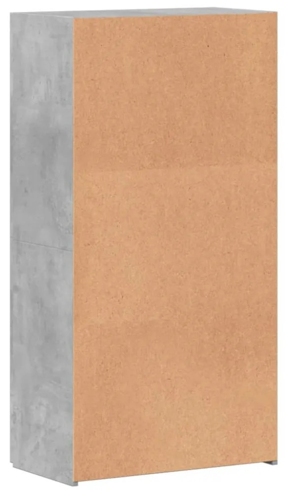 betonszürke szerelt fa irattartó szekrény 60 x 32 x 115 cm