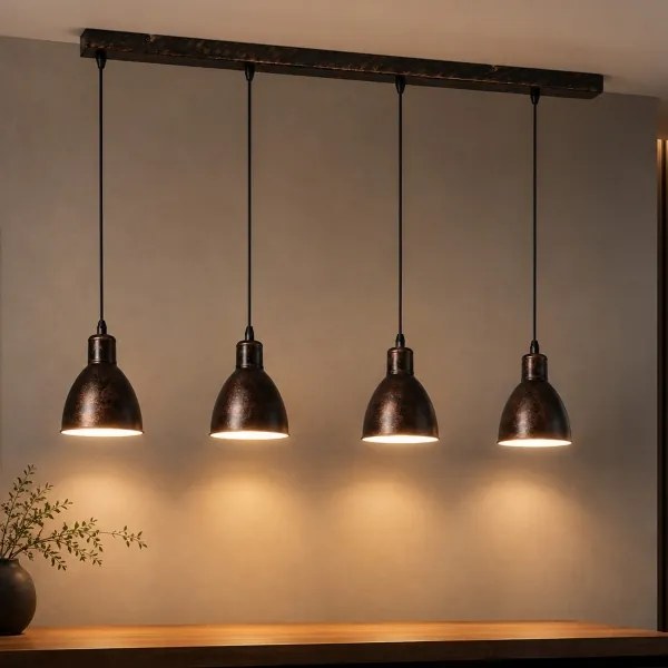 Brilagi - LED csillár kábeles felfüggesztéssel RIDDY 4xE27/60W/230V réz/patina