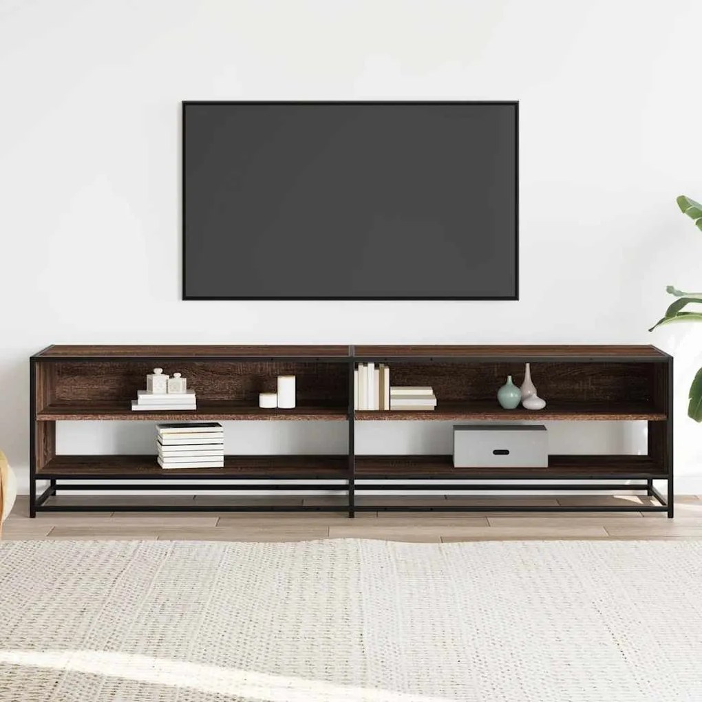 barna tölgy színű szerelt fa TV-szekrény 180,5 x 40 x 46 cm