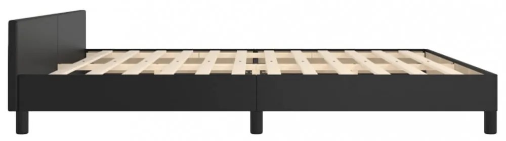 fekete ágykeret fejtámlával matrac nélkül 200x200 cm