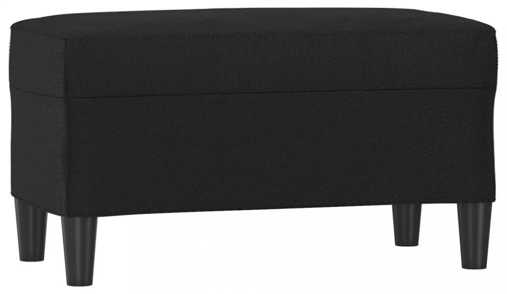 fekete műbőr pad 70 x 35 x 41 cm