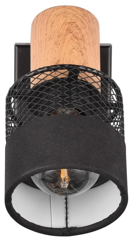 Fekete-natúr színű fali lámpa ø 7 cm Nandini – Trio