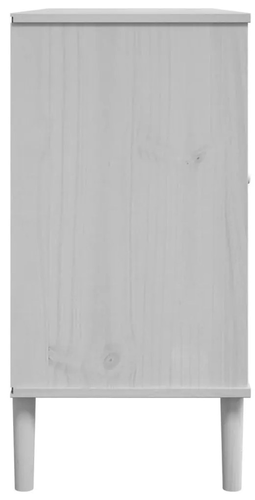 SENJA fehér rattanhatású tálalószekrény 112 x 40 x 80 cm