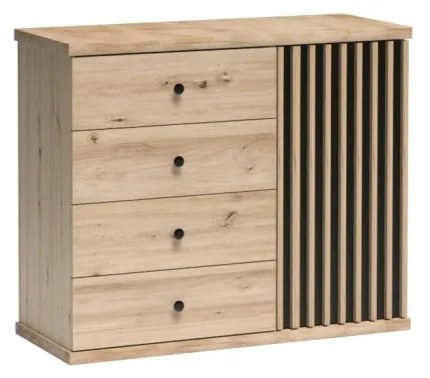 MODERNO 4S1D C-5 comodă CULOARE STEJAR LUCRAT MANUAL