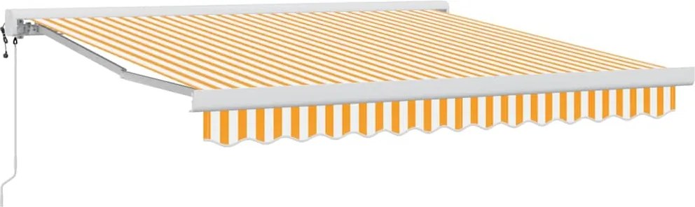 vidaXL Napernyő Sárga és Fehér 300 x 250 x 165 cm Pamut és Alumínium