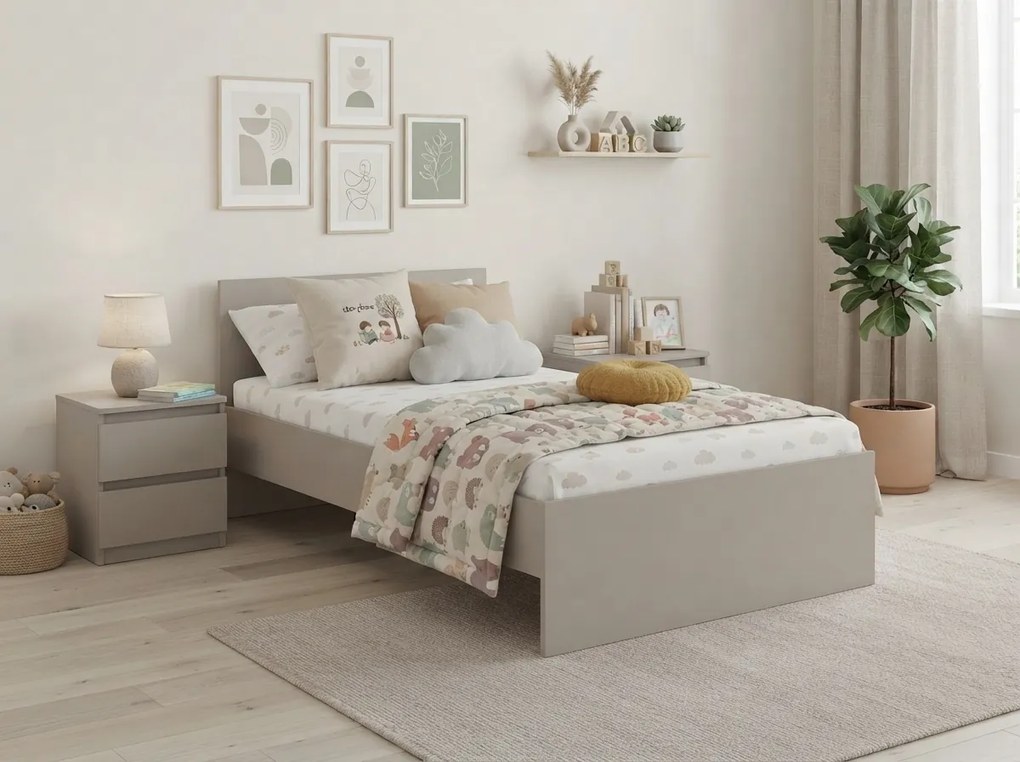 Ágy ELISA 90 x 200 cm, kasmír bézs Ágyrács: Lamellás ágyrács, Matrac: Deluxe 10 cm matrac