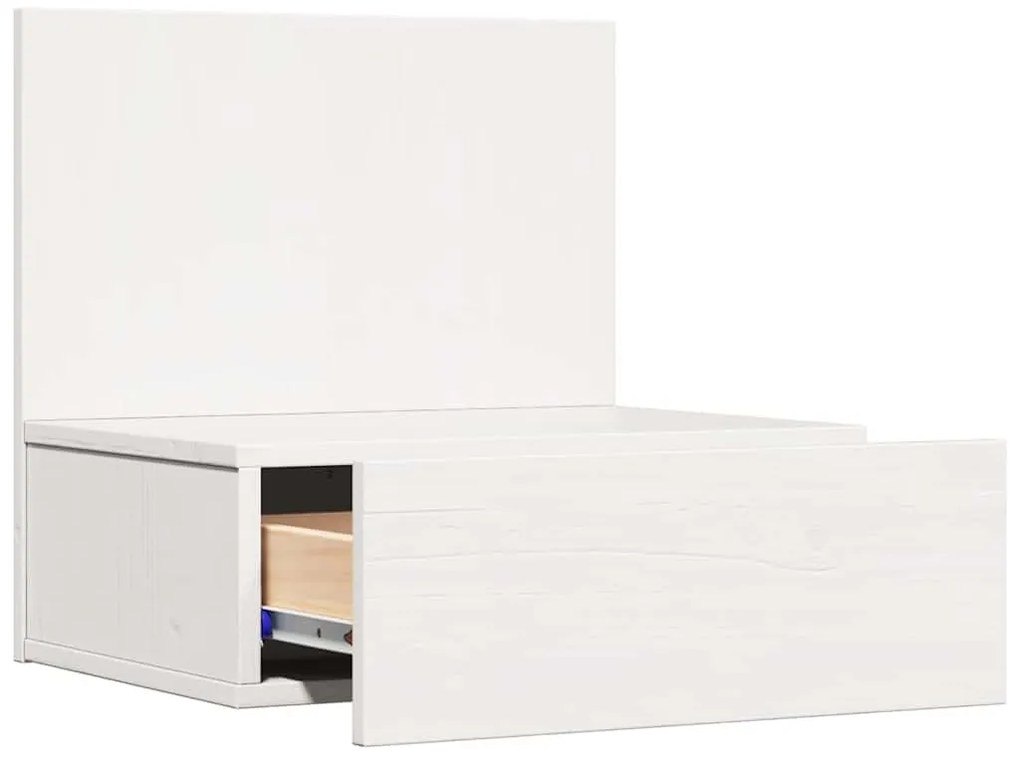 Éjjeli asztal 2 pcs Fehér 42 x 32.5 x 40 cm Tömör fenyőfa