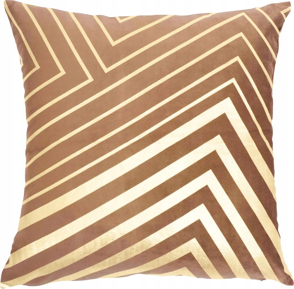 Díszpárnahuzat Glamour Geometrikus velúr Narancs+arany