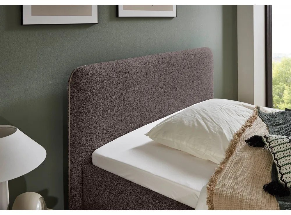 Antracitszürke kárpitozott franciaágy ágyrács nélkül 180x200 cm Primo – Meise Möbel