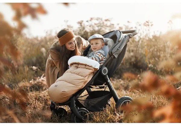 PETITE&amp;MARS - Baba bundazsák 4 az 1-ben COMFY Elegant Caramel/Beige barna