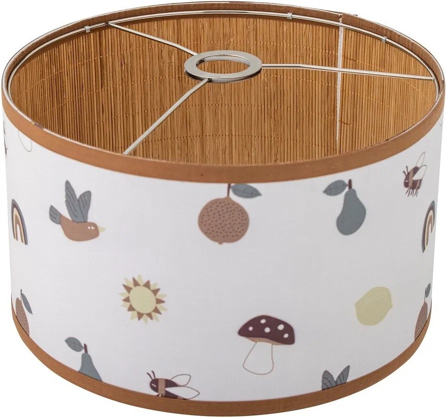 Fehér-barna gyerek lámpabúra textil búrával ø 34 cm Agnes – Bloomingville Mini