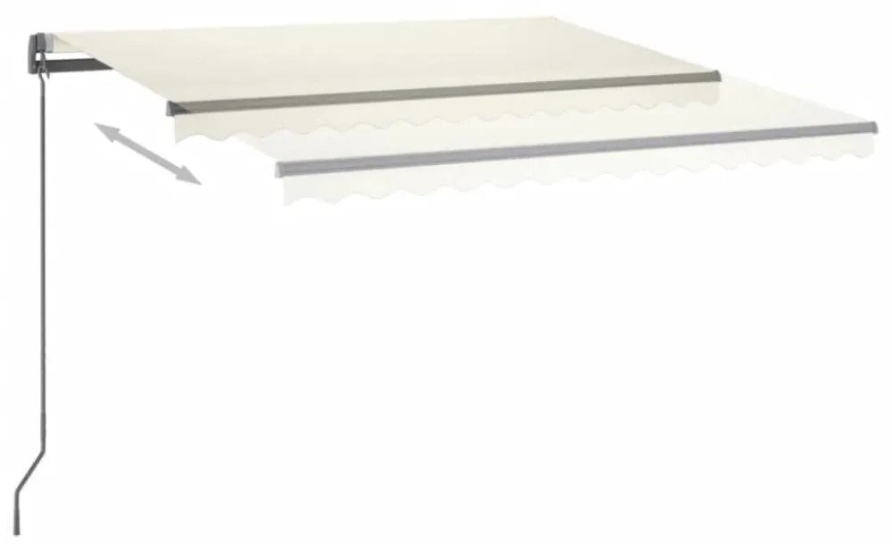 krémszínű automata szélérzékelős és LED-es napellenző 400x300cm