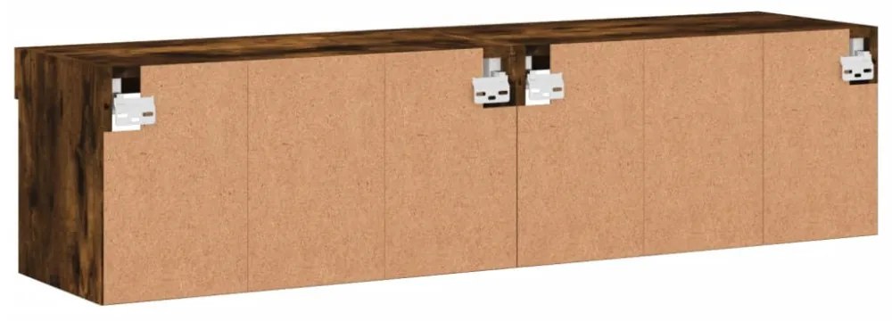 2 db füstös tölgy színű TV-szekrény LED-ekkel 60 x 30 x 30 cm