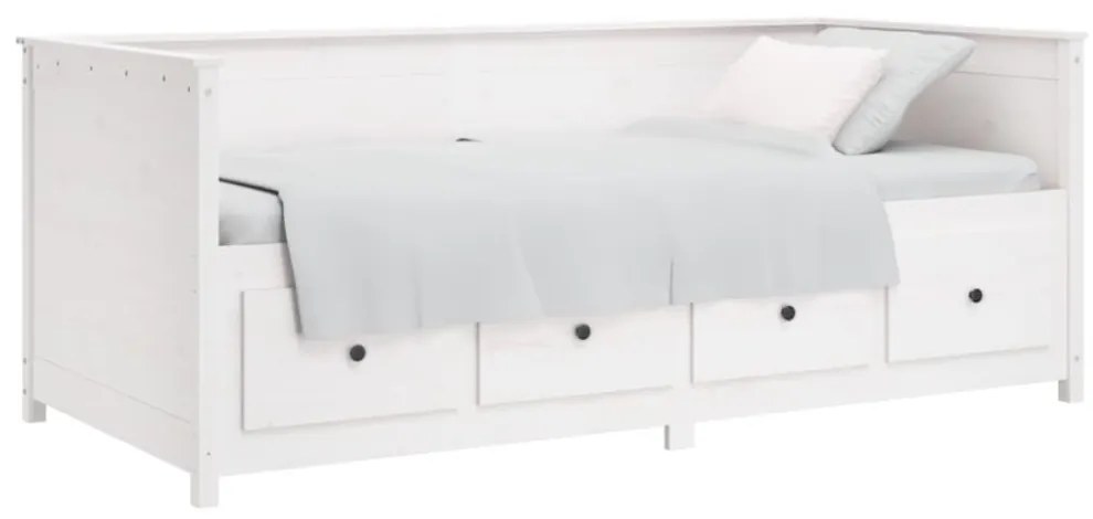 fehér tömör fenyőfa kanapéágy matrac nélkül 80 x 200 cm